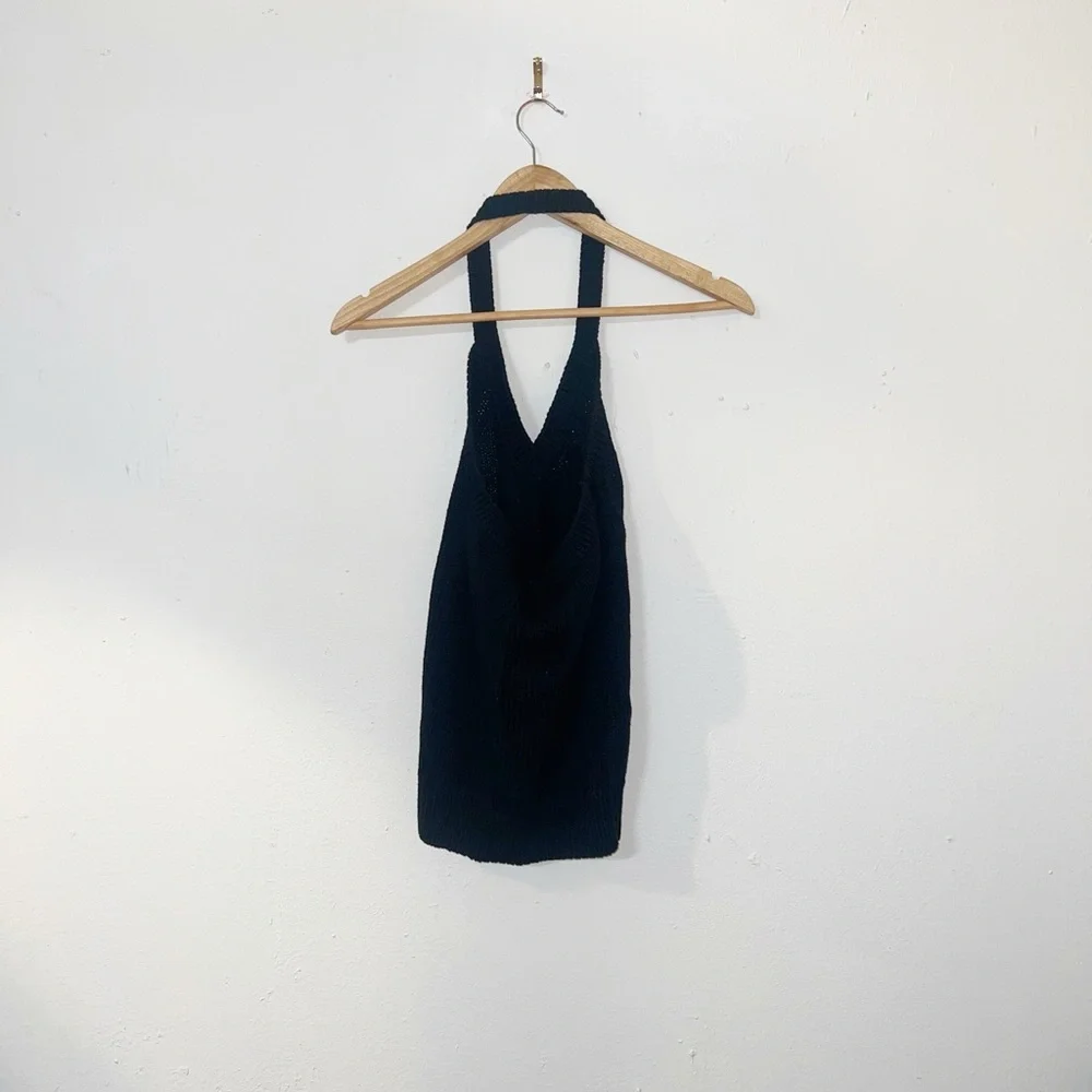 Old Navy black 100% cotton knit sweater Y2K halter top - Picture 9 of 9